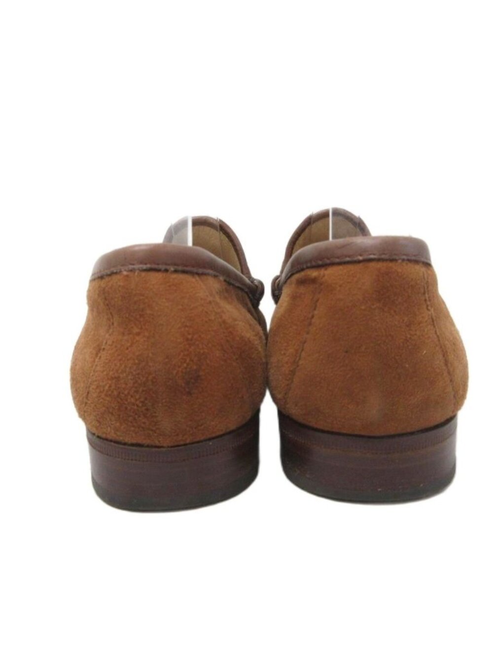 Gucci Horsebit Loafers Suede Slip on Gold Leather 35 Brown - Picture 3 of 7